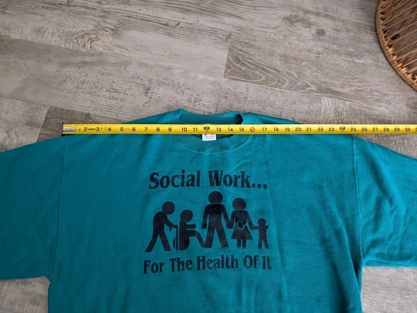 Vtg Jerzees Super Sweats Sweatshirt USA Social Work For The Health Of It XL