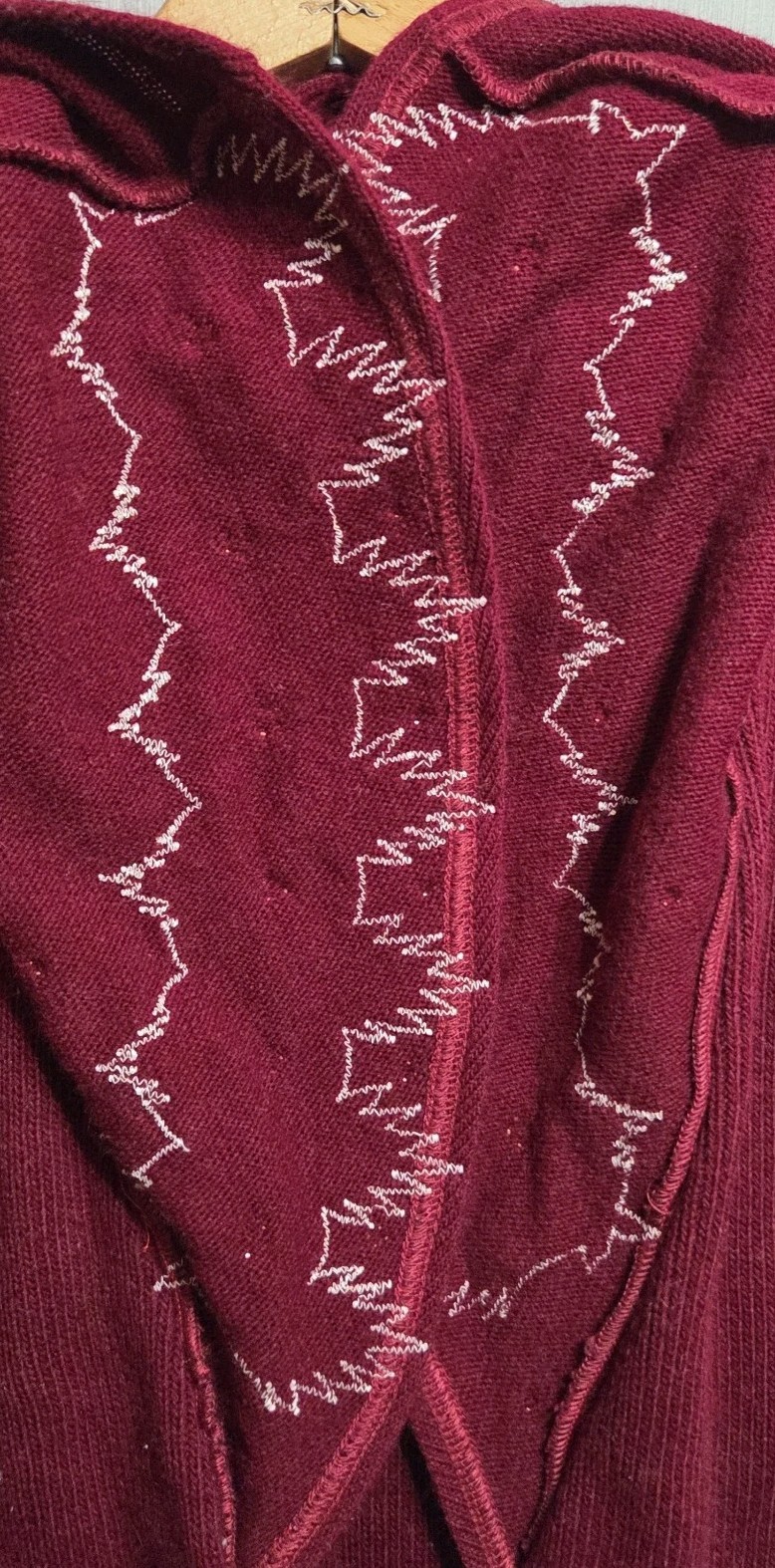 VTG 80s/90s Open Extra Long Sweater Knit Bejeweled Embroidery Lace Women 2XL