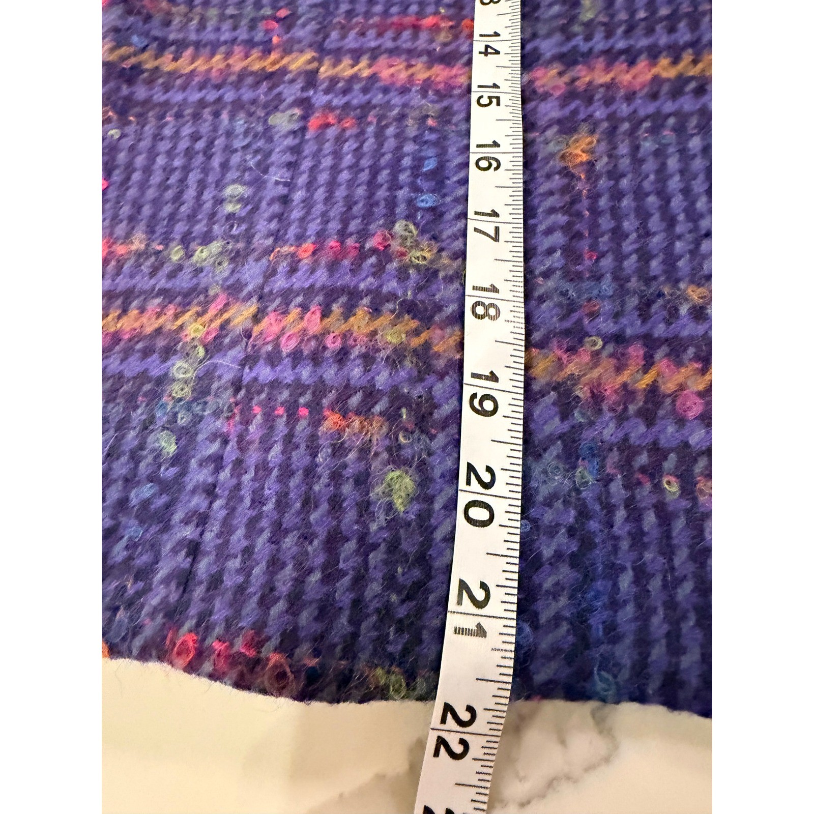 Lombardi Inc Vintage Purple Plaid Wool Cropped Jacket Fringe Button Up Size 14
