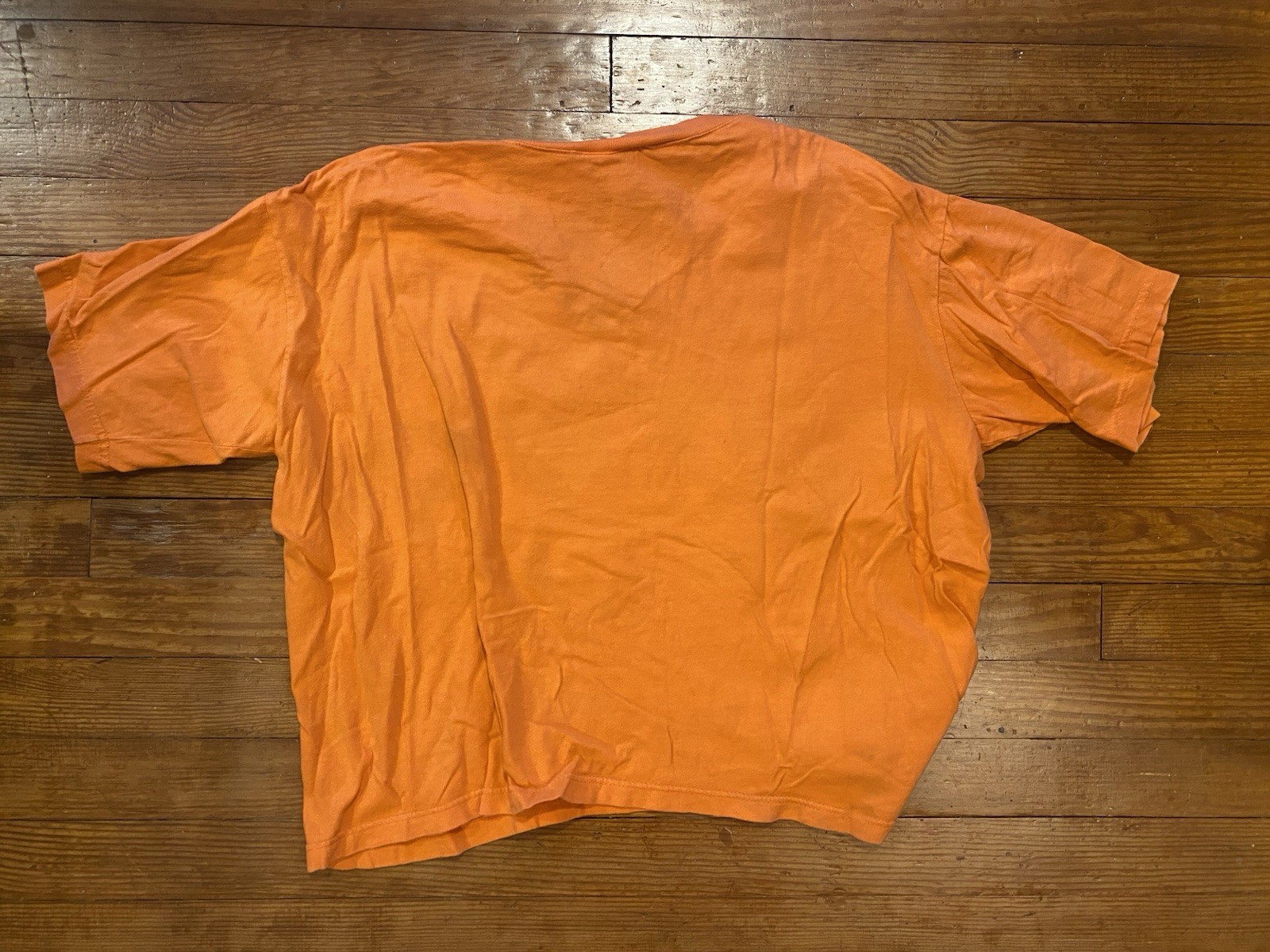 Vintage 80s Women’s energie bi currants Medium Orange Cropped Shirt