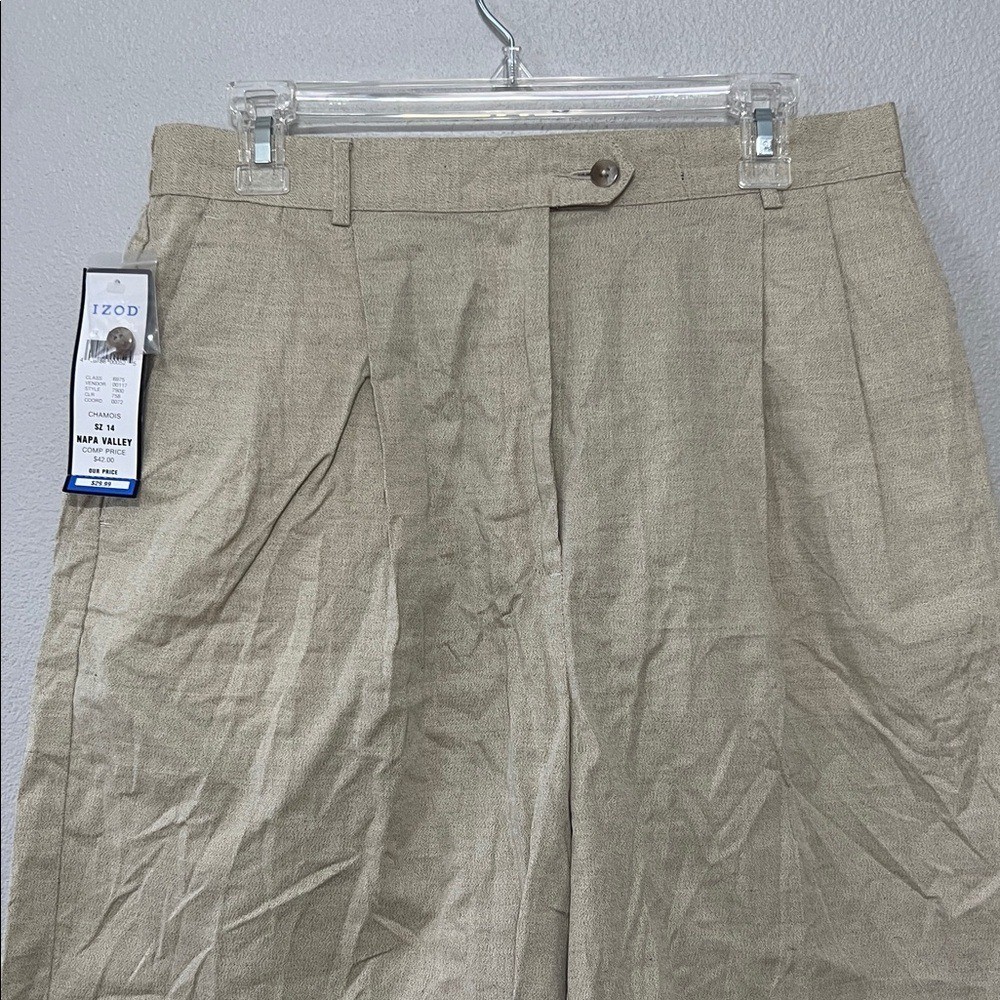 Vintage 90’s IZOD Women’s Khaki Pleated Shorts Size 14 Cotton Preppy Tags