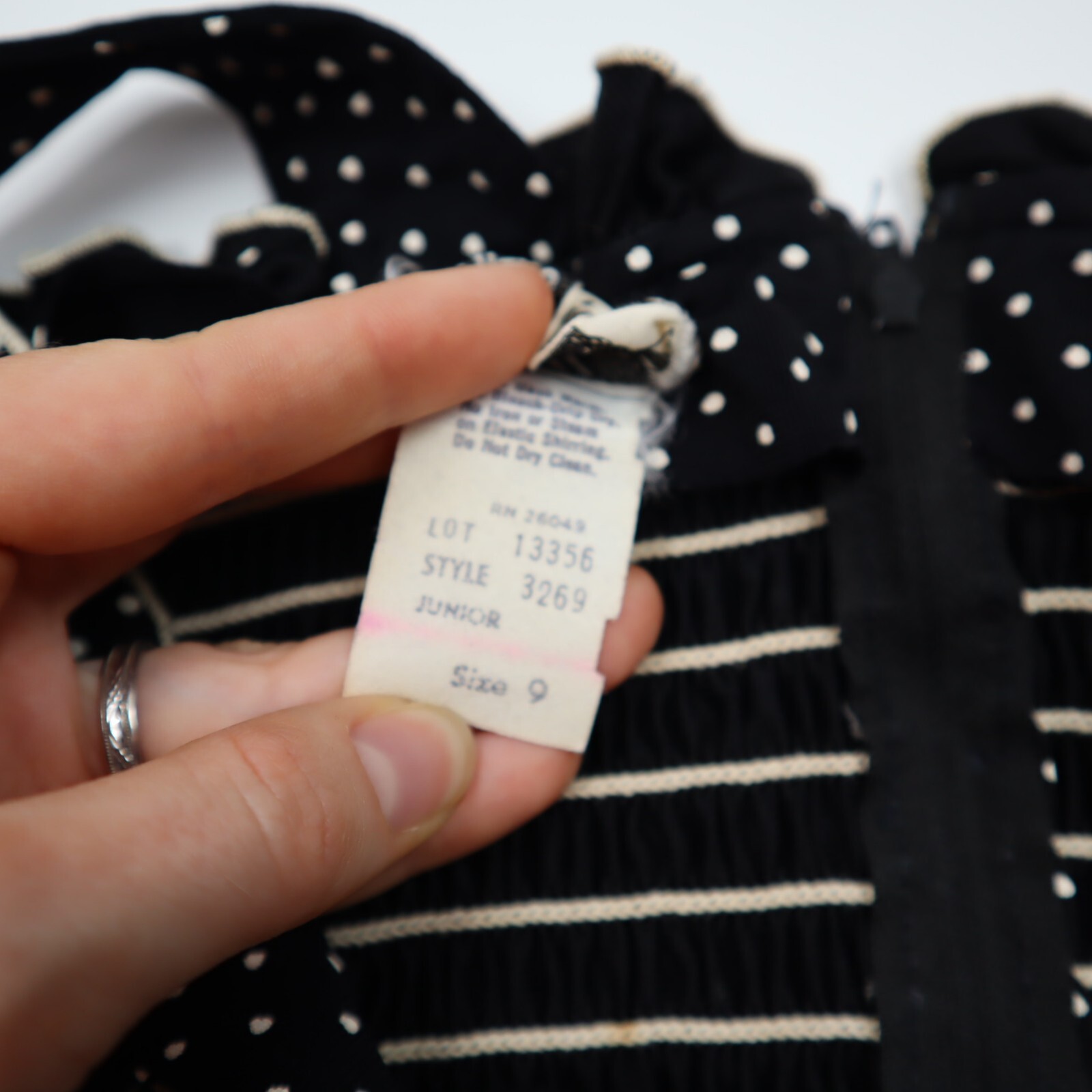 Vintage Terri Black White Polka Dots Summer Juniors Dress Size 9