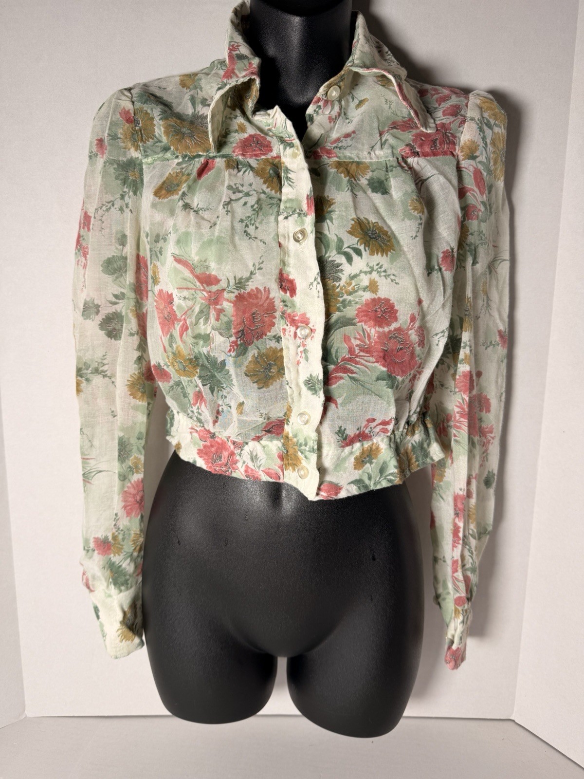 Paul Harris Vtg Women’s 2-piece Button Down Floral & 60’s Bikini Top