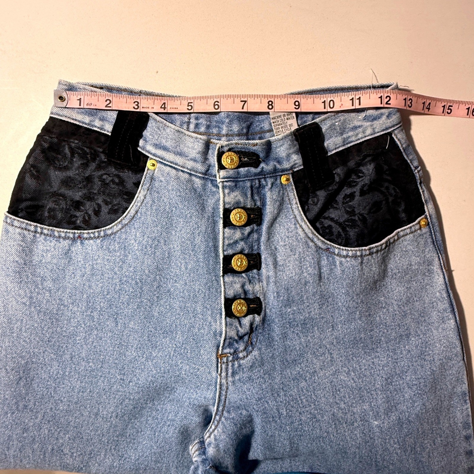 Vintage Zana Di Jeans Womens 7/8 Brocade Button Fly 90’s Mom Pants High Waisted