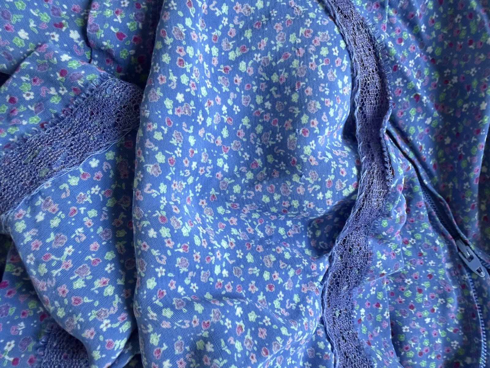 VTG 80s Jane Schaffhausen Belle France Success Floral Puff Sleeve Dress Pockets
