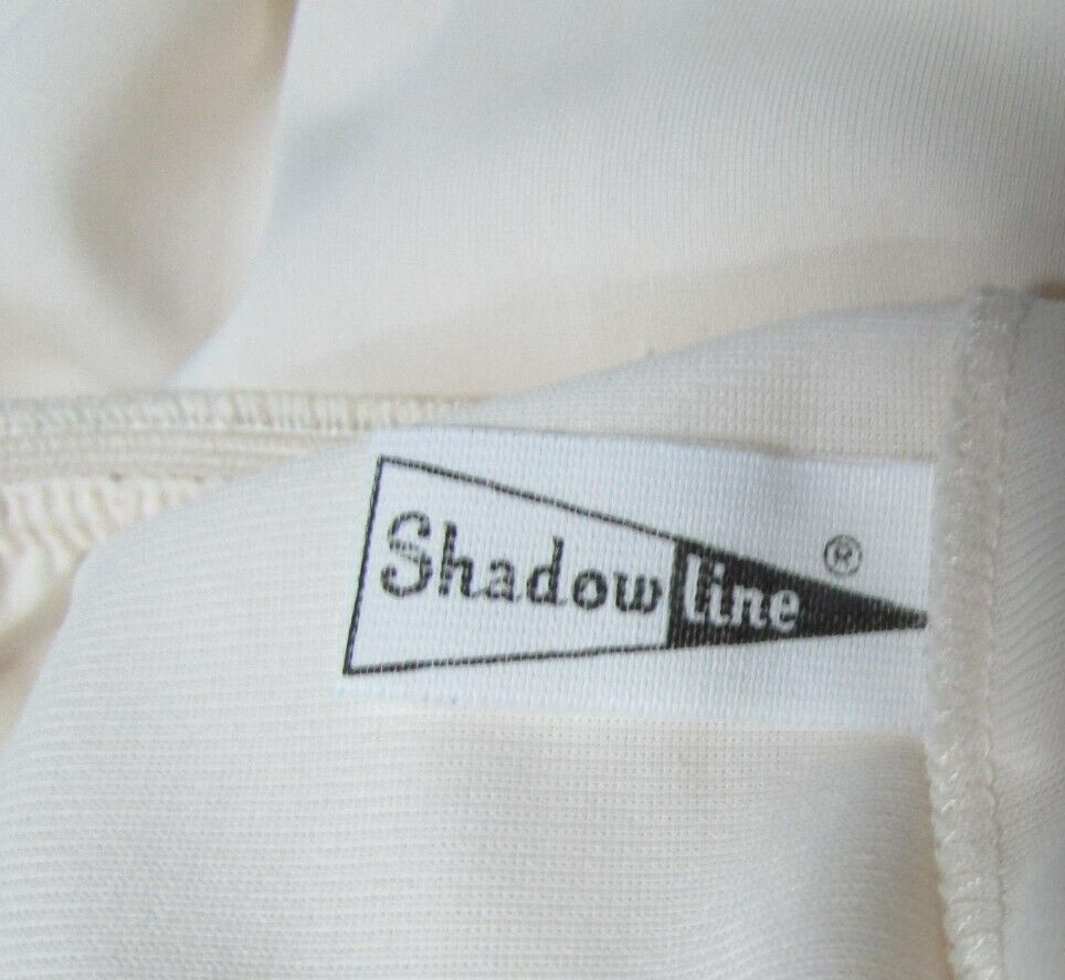 VTG Shadow Line 39″ Long Maxi Beige Half Slip Nylon 18″ Side Slit Size S USA