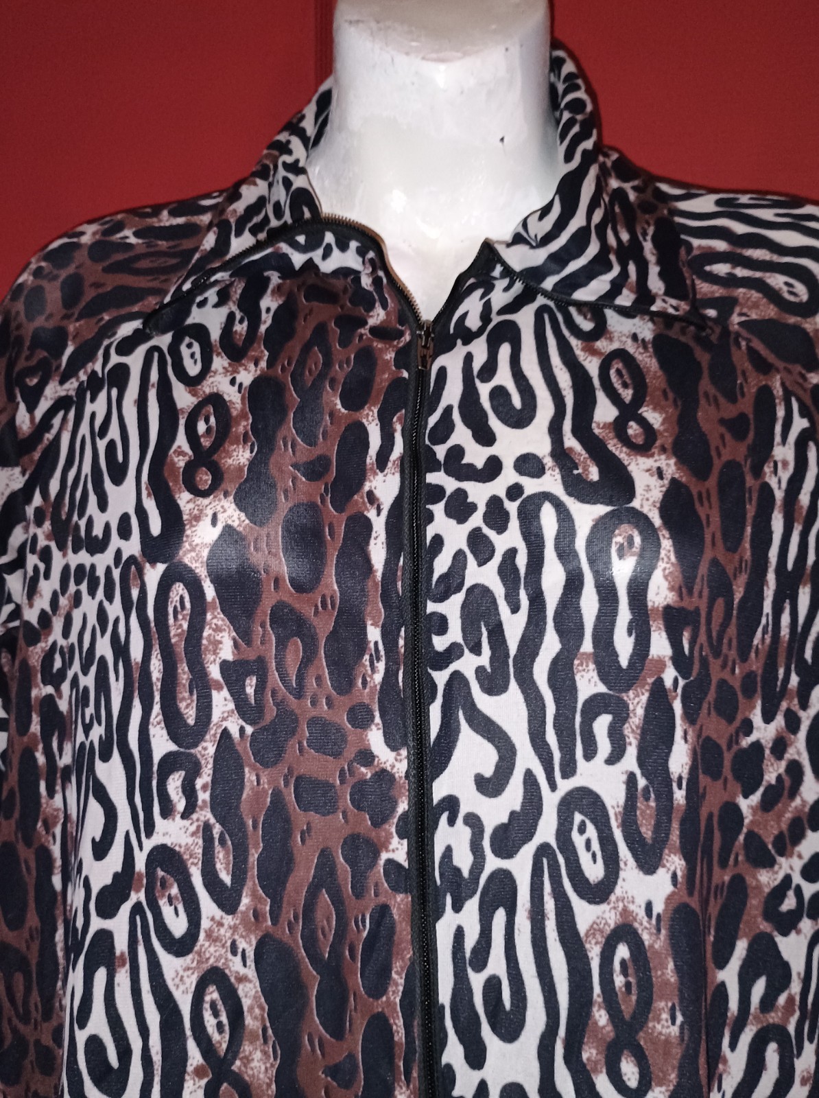Vintage 60s 70s Elaine Sklar Nylon Animal Cheetah Leopard Print Long Robe Sz M/L