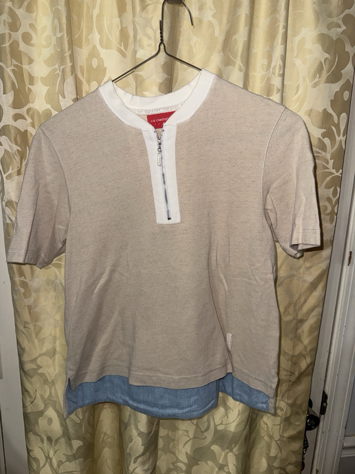 Vintage Liz Claiborne XSmall Womens Half Zip Shirt with Collar (WTF91)