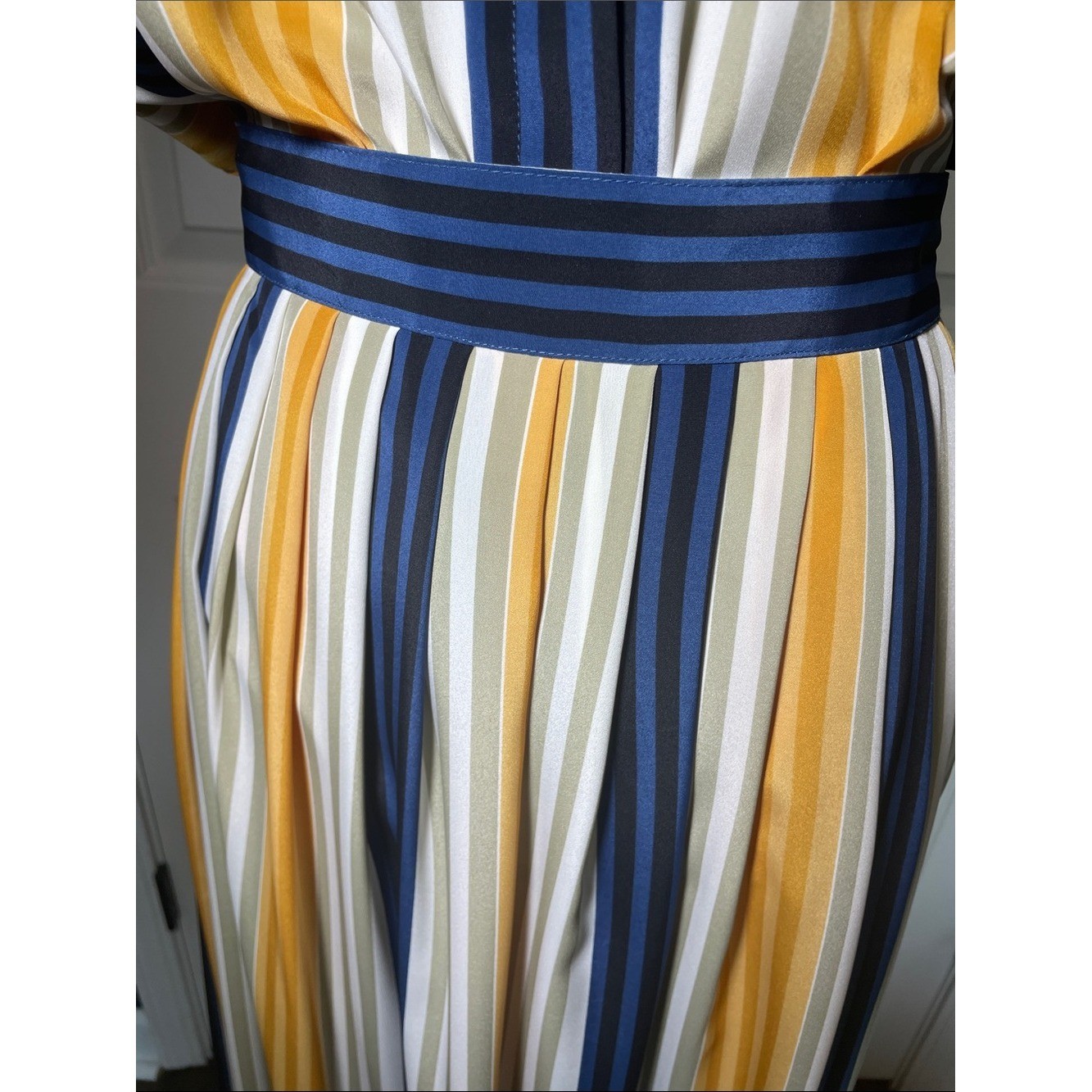 Vintage Liz Claiborne Striped Collared Matching Skirt Blouse Set Size 8