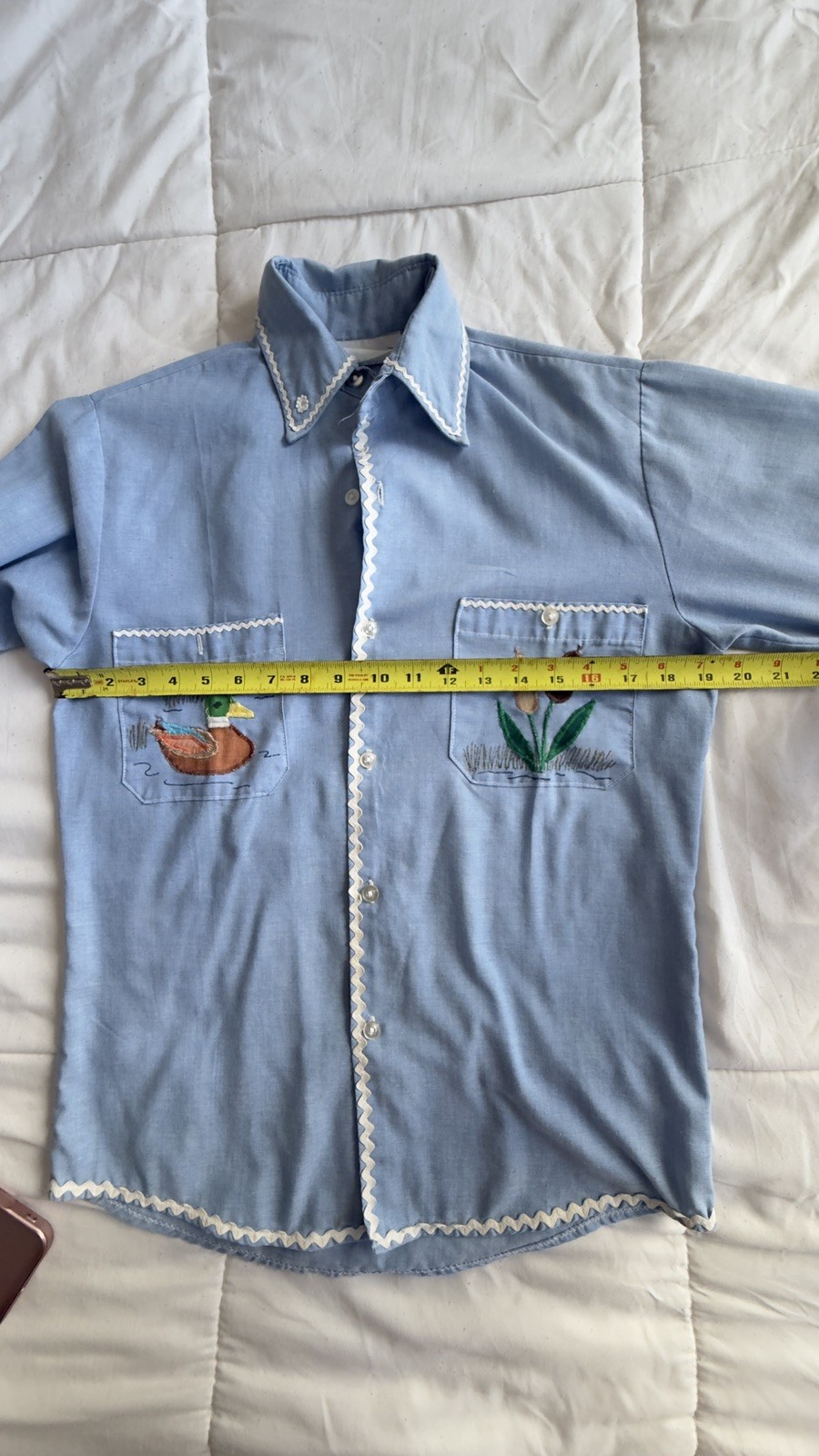 Vintage Cottage Krafts Applique Sucks Button Up Shirt Embroidery Patches