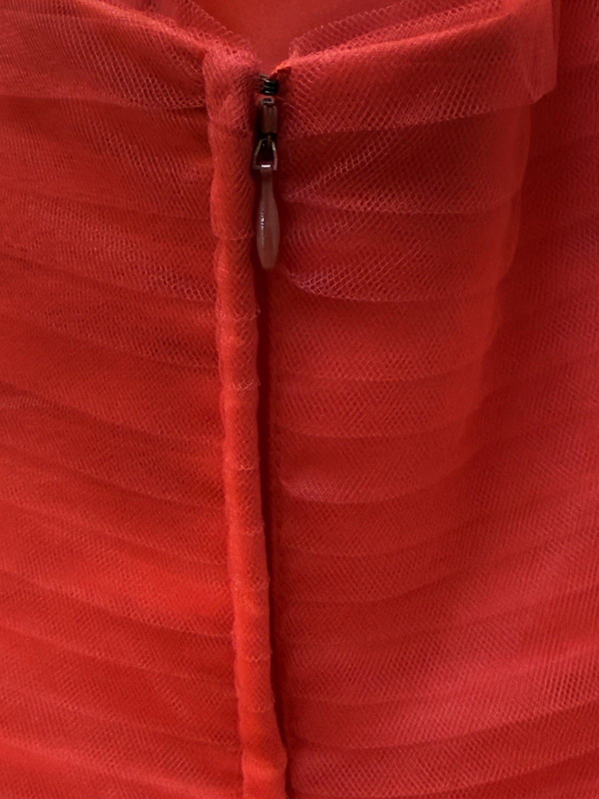Vtg Red Tulle Poofy Dress Hi Low 50s Style Y2K Party Prom XS/S Christie Helene*