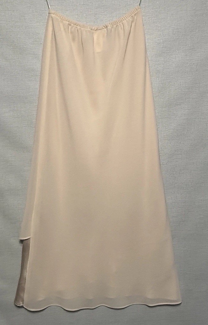 Jolibel Petite Skirt Suit Set Size 2 Beige Satin Vintage 90s
