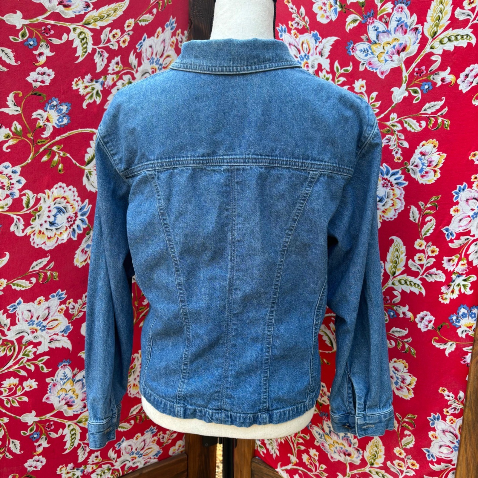 Vintage Denim Button Front Oversized Shirt Jacket Women’s Size M