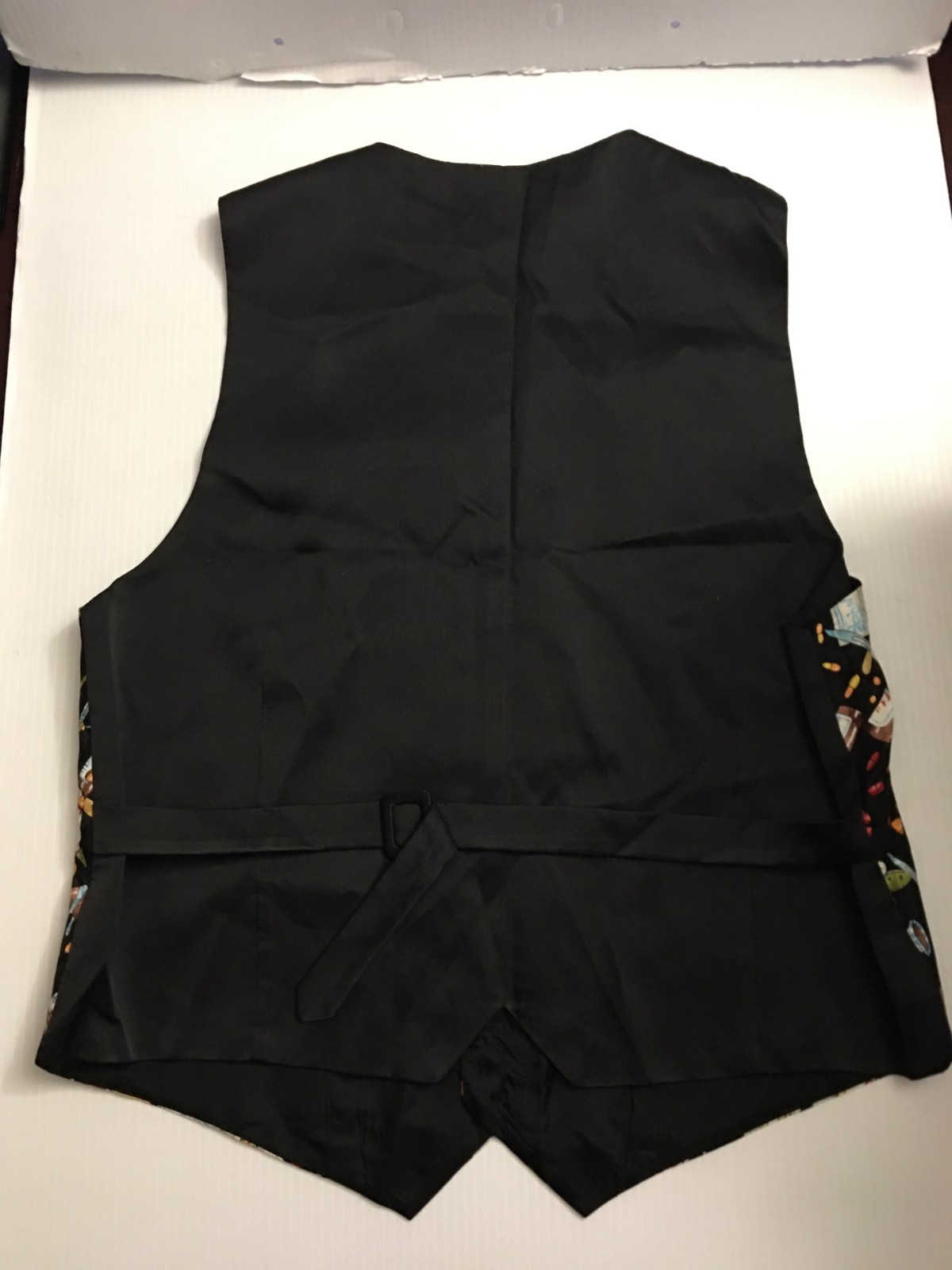 Vintage 90s Nicole Miller Novelty Doctor Medical Print Vest Silk M