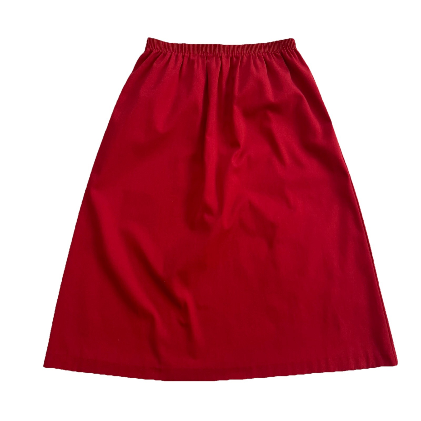 Vintage 70s High Waist Sailboat Midi Skirt S/M Red Nautical Retro Twee Whimsical