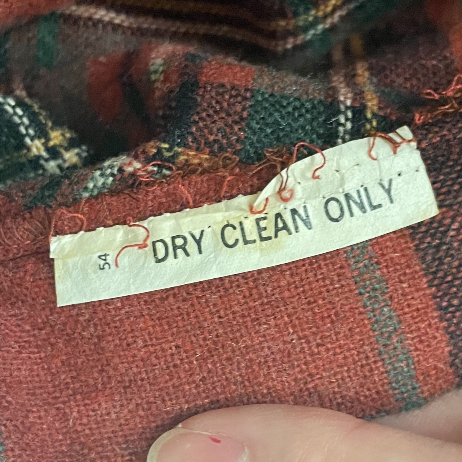 Vtg 60’s Red Green TARTAN MIDI Thick Wool Tweed MOD A Line Flared Skirt 28 XS