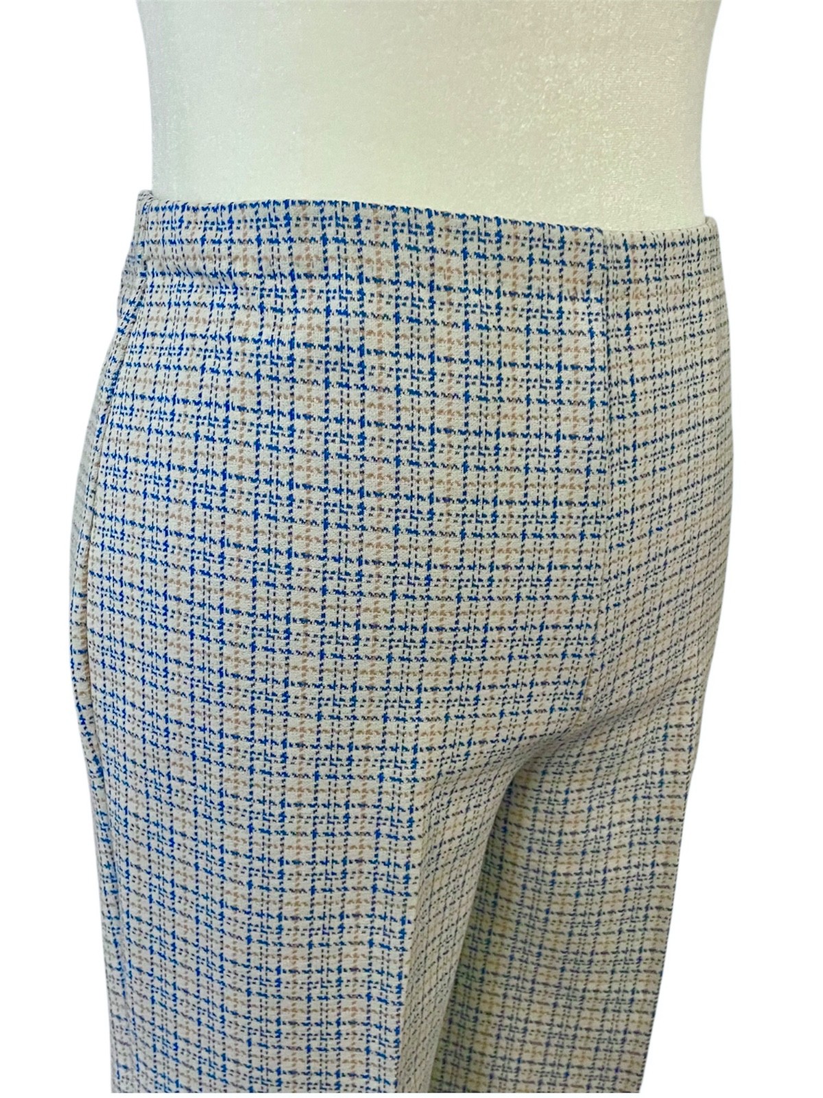 Vintage 1970s 2-Piece Leisure Suit Women’s Knit Plaid Large 10-12