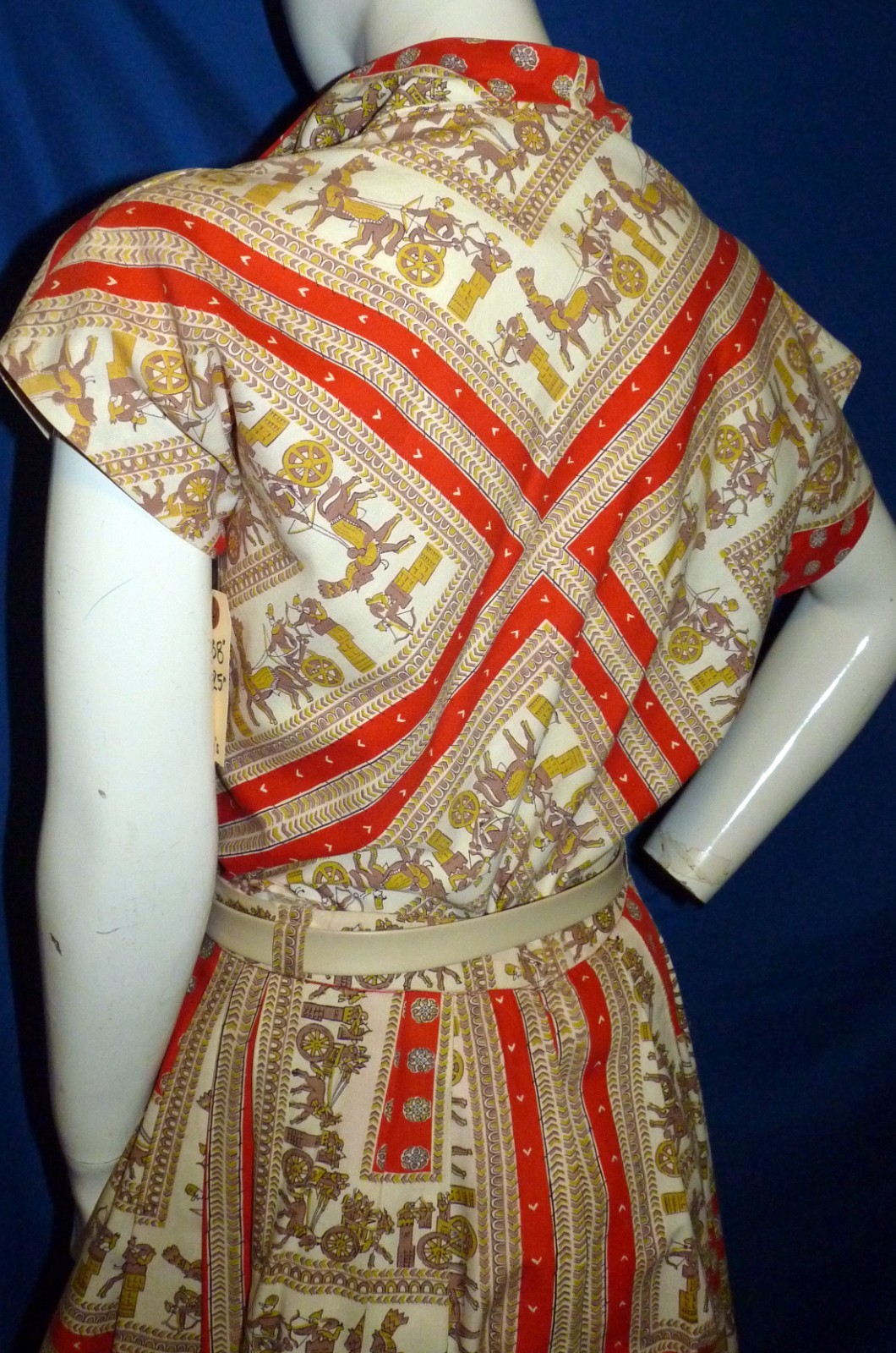 1950s Art Mor Novelty Print Dress Sony Pictures Hollywood Costume Bust 38″ Large