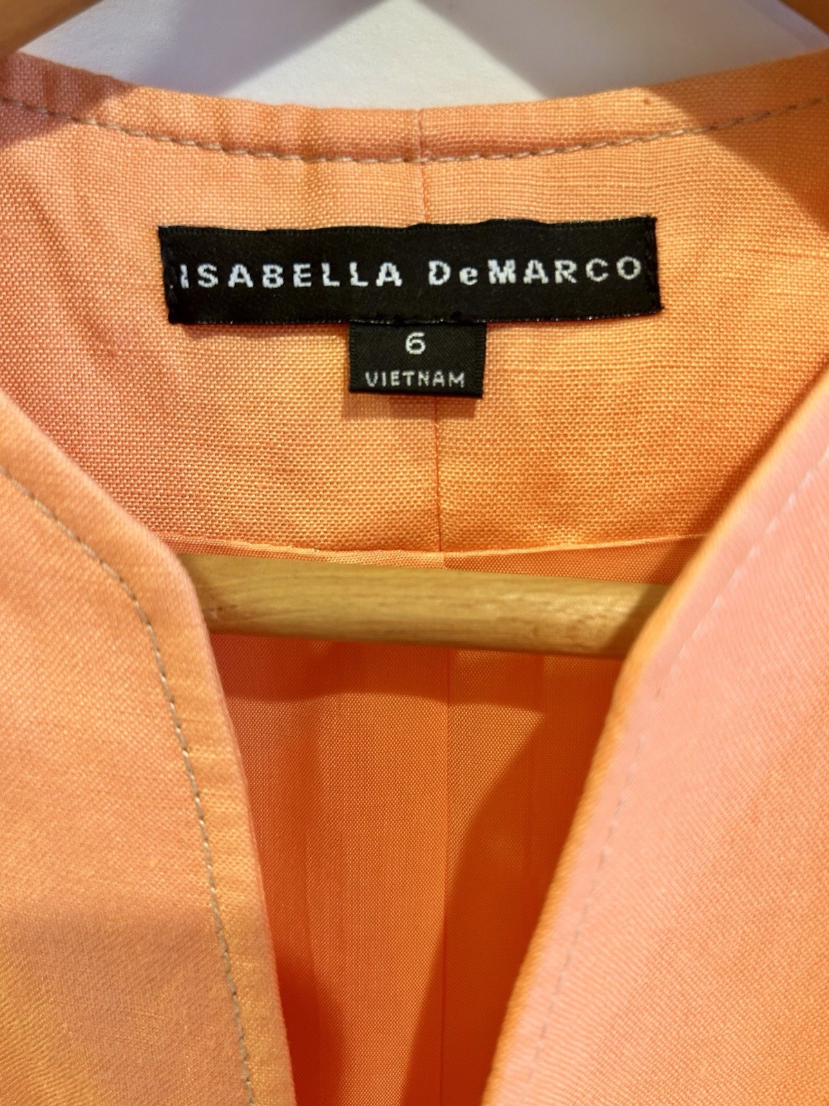 Isabella DeMarco Women’s Peach Coral Blazer with Snap Button Closure, Size 6