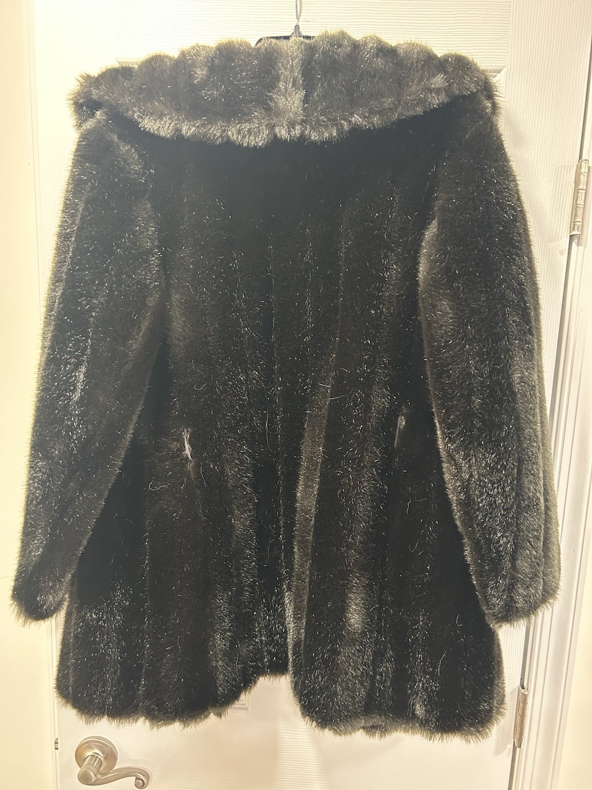 Martinique Brown Fur Coat with Red Lining, Vintage Women’s Regular Size