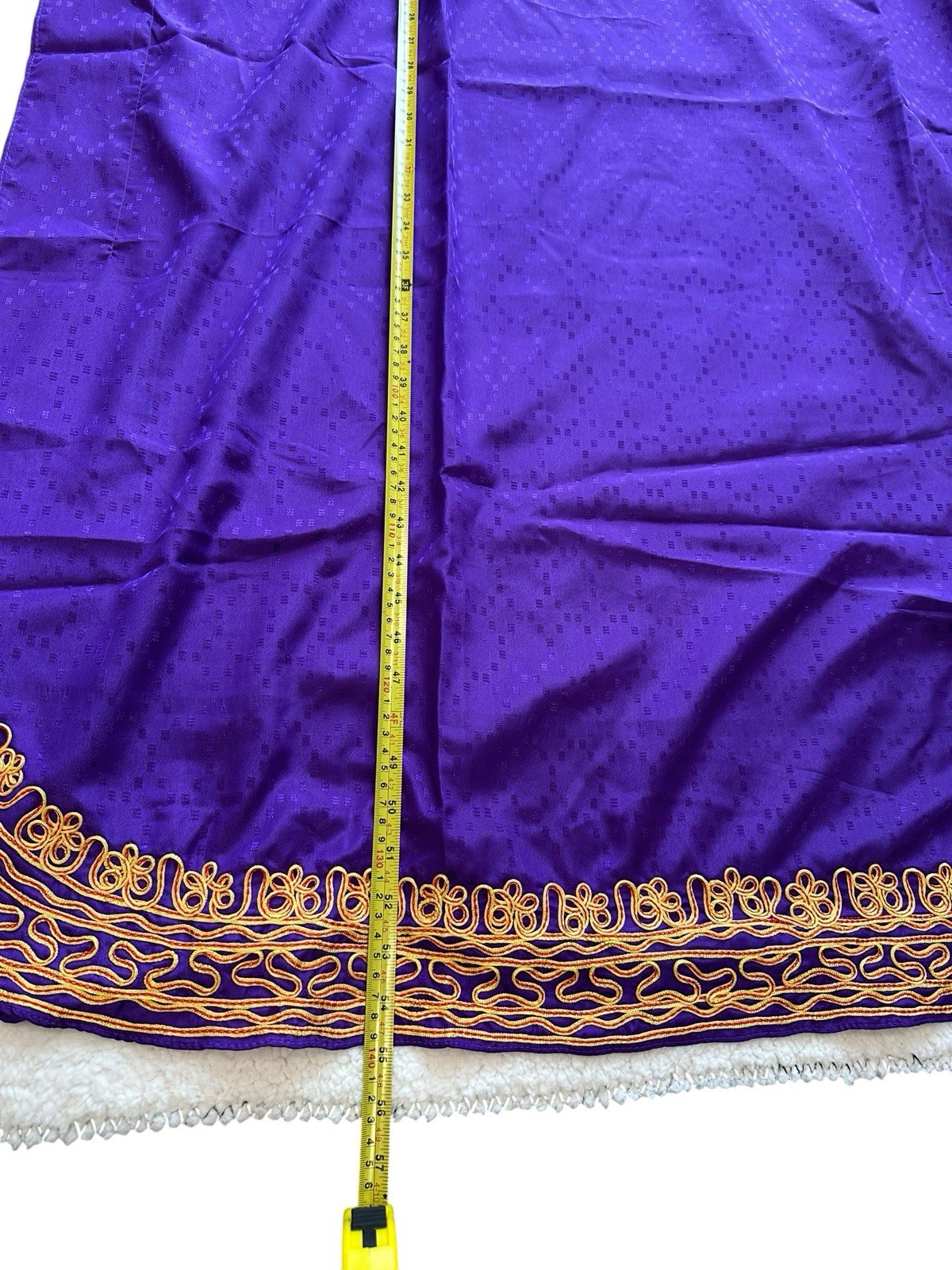 80s PURPLE PLUS SIZE VINTAGE DRESS JEWELED GOLD METALLIC