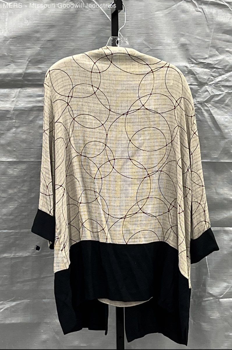 Michael Blake Women’s Vintage 90s Geometric Circle Blouse Jacket Beige Sz 20WP