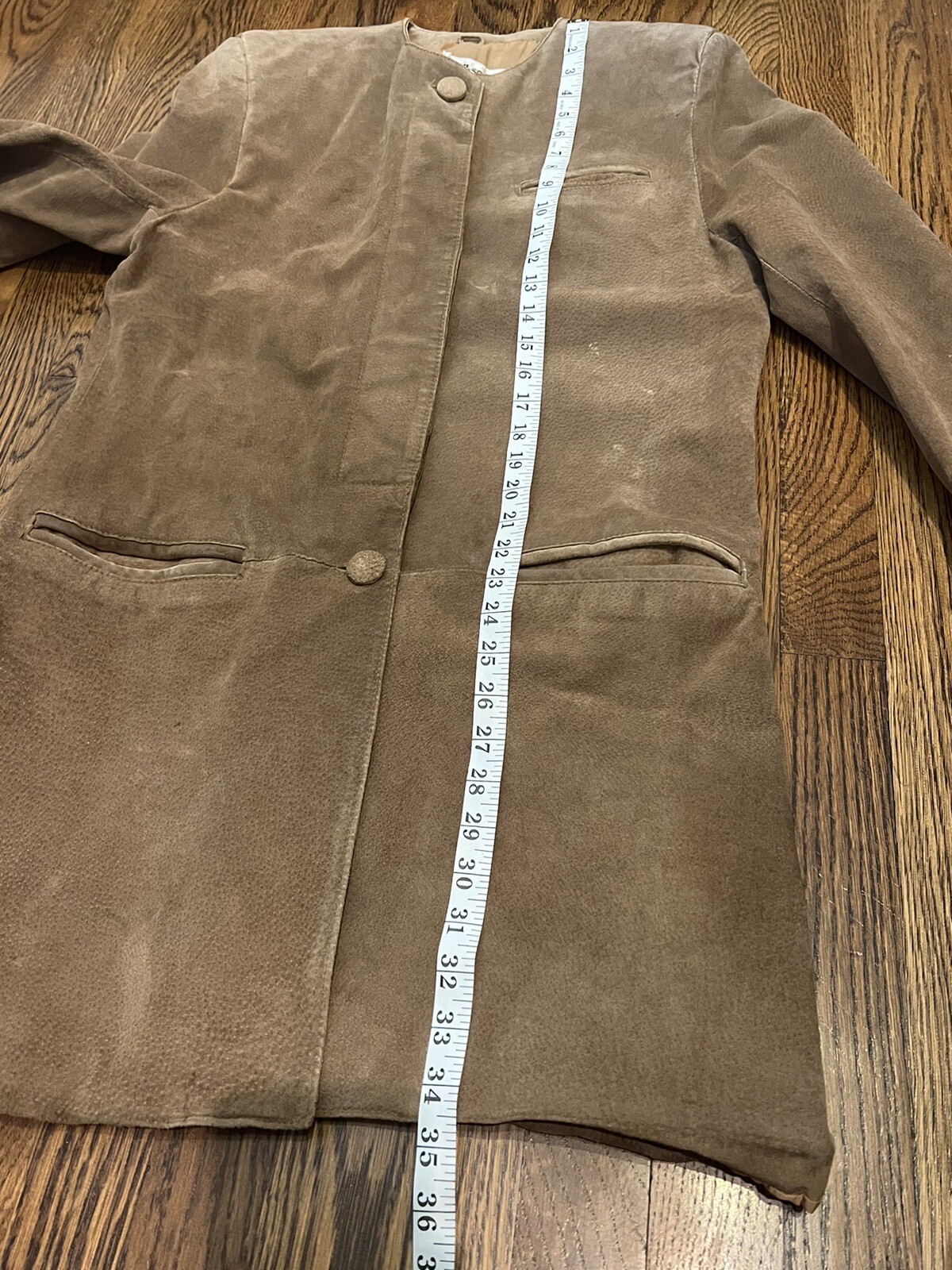 Suede Trench Coat Russet Brown Split End Ltd 70’s Medium Full Zip US Vintage
