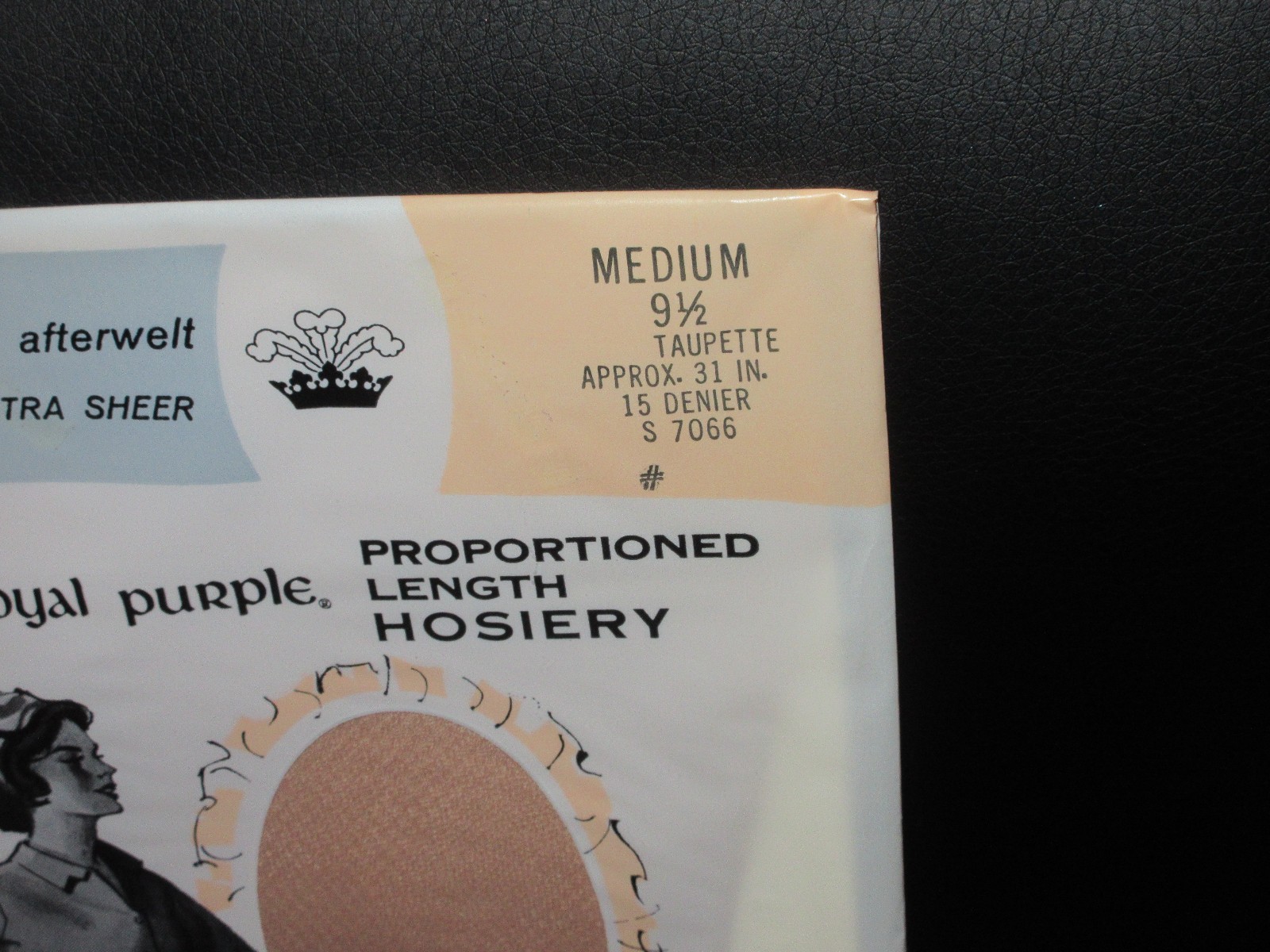 Vintage Royal Purple Nylons Size Sears 9.5 MEDIUM TAUPETTE Beige STOCKINGS