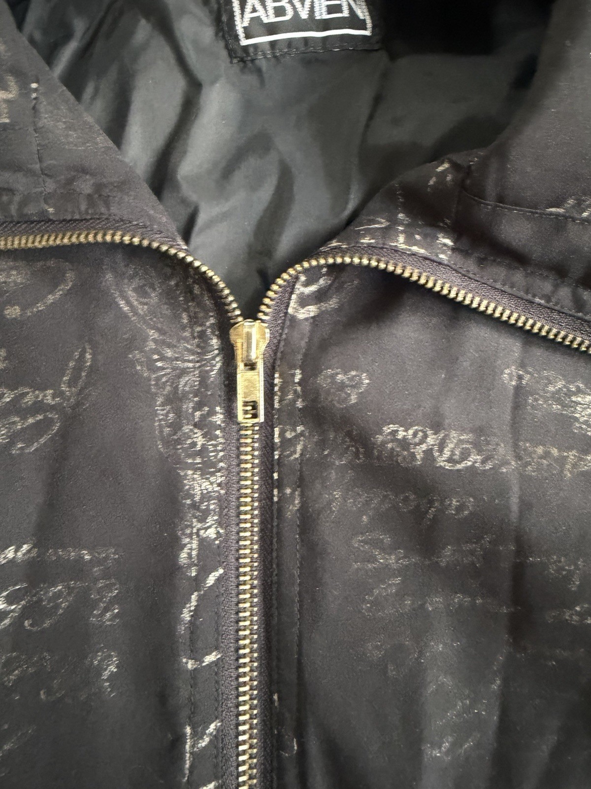 Vintage 80s 90s Windbreaker Track Suit Bomber Jacket & Pants Script Pattern L