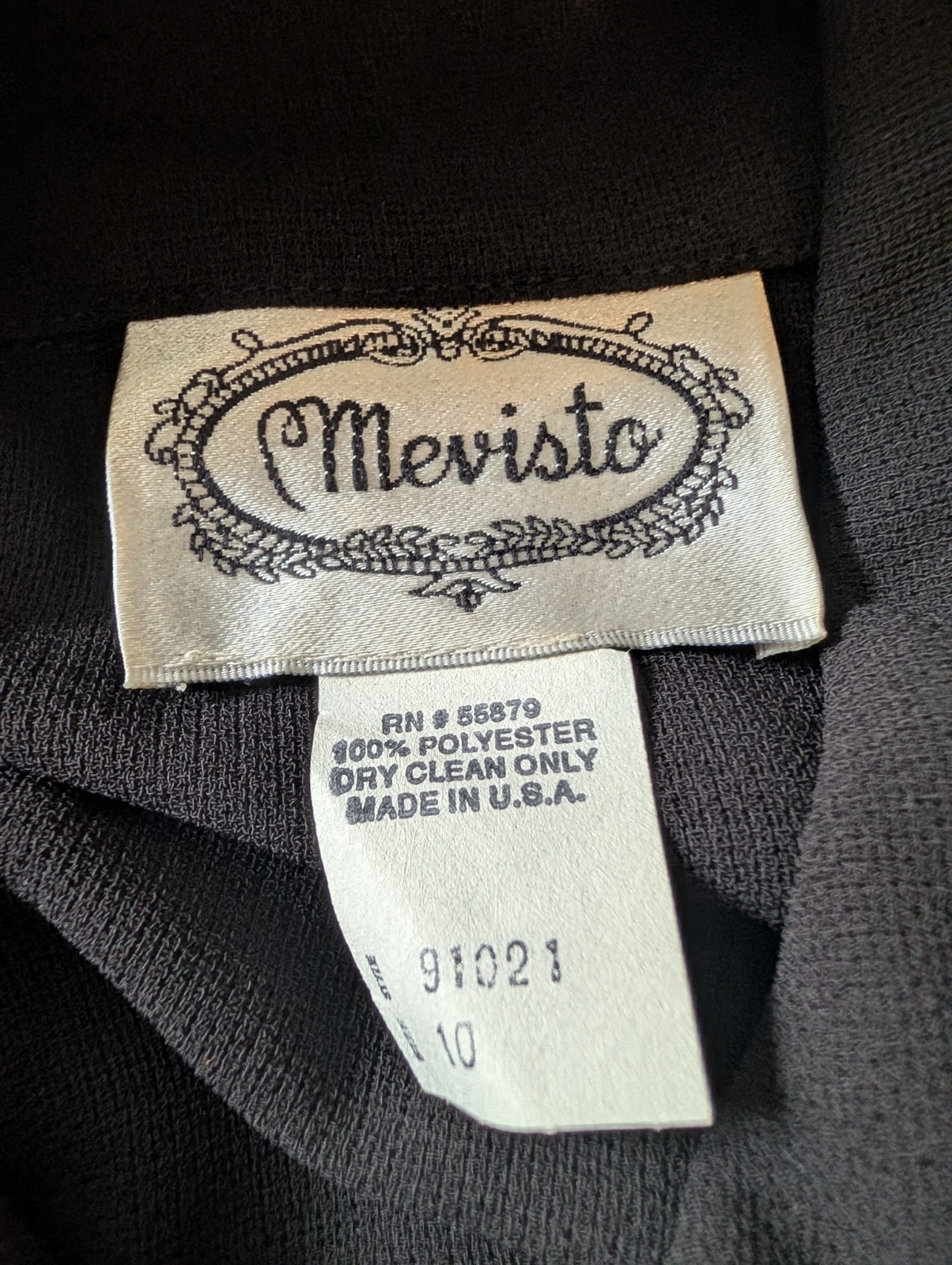 Mevisto Vintage 80s Black Pant Suit Retro Minimalist Size 10