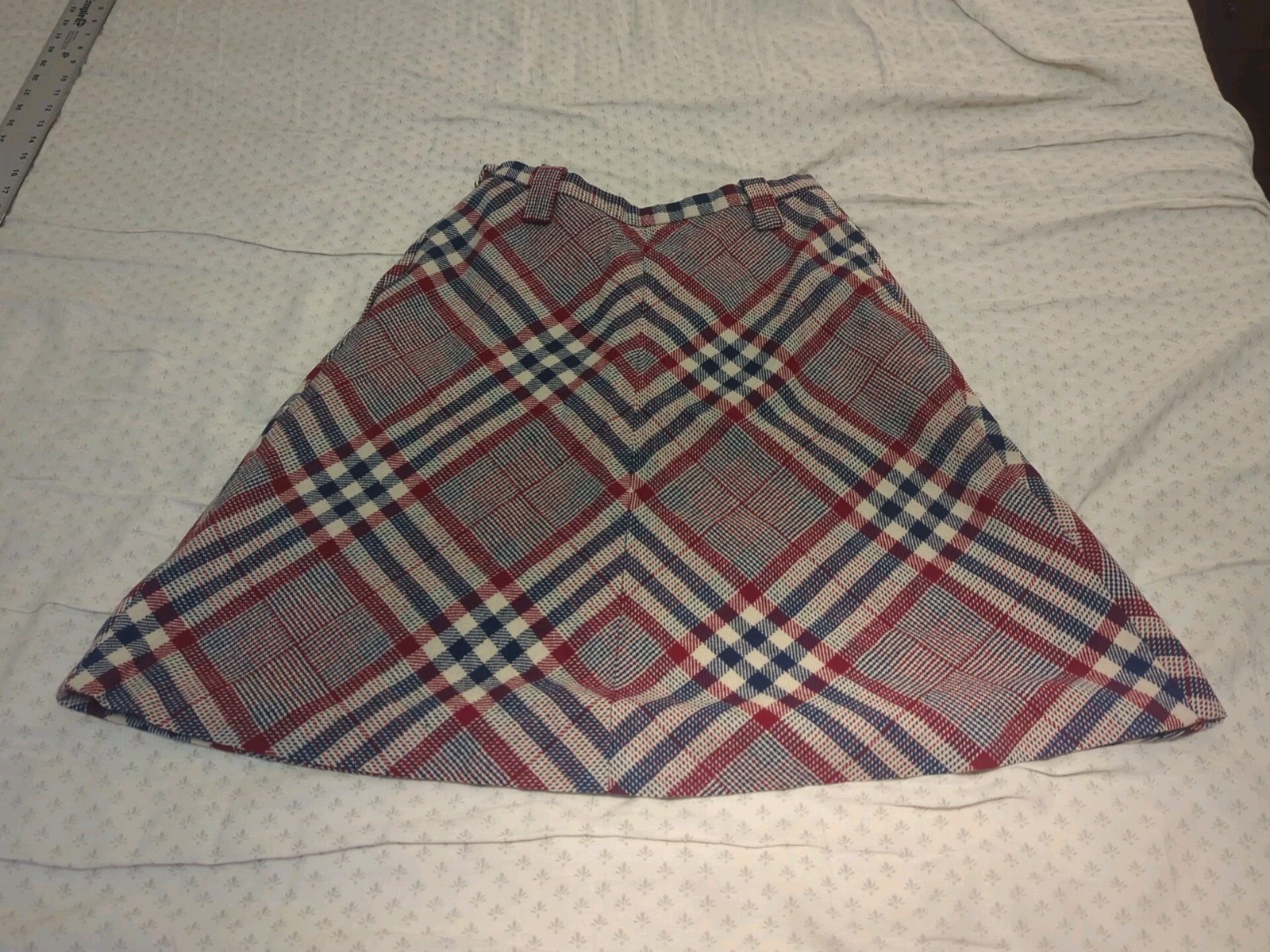 Vintage 60s 70s Prestige of Boston Skirt Dress Plaid Americana Sz 14 Union Made