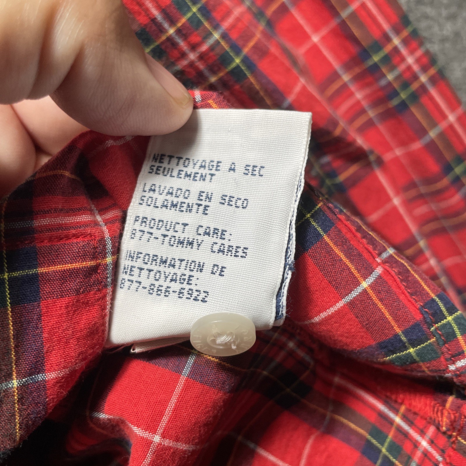 Vintage Tommy Hilfiger Jacket Mens Medium Anorak Hoodie Plaid 1/4 Zip 90s Cotton