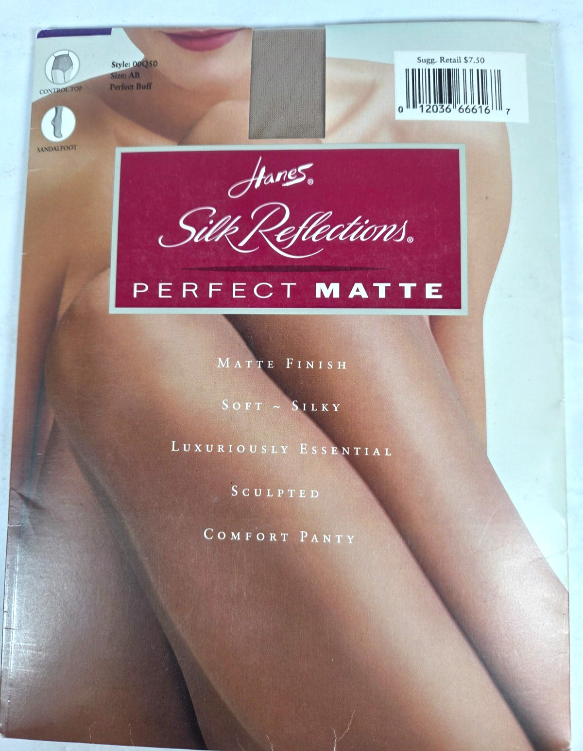 Hanes Silk Reflection Pefect Matte Pantyhose AB Perfect Buff CT Sandlefoot 718