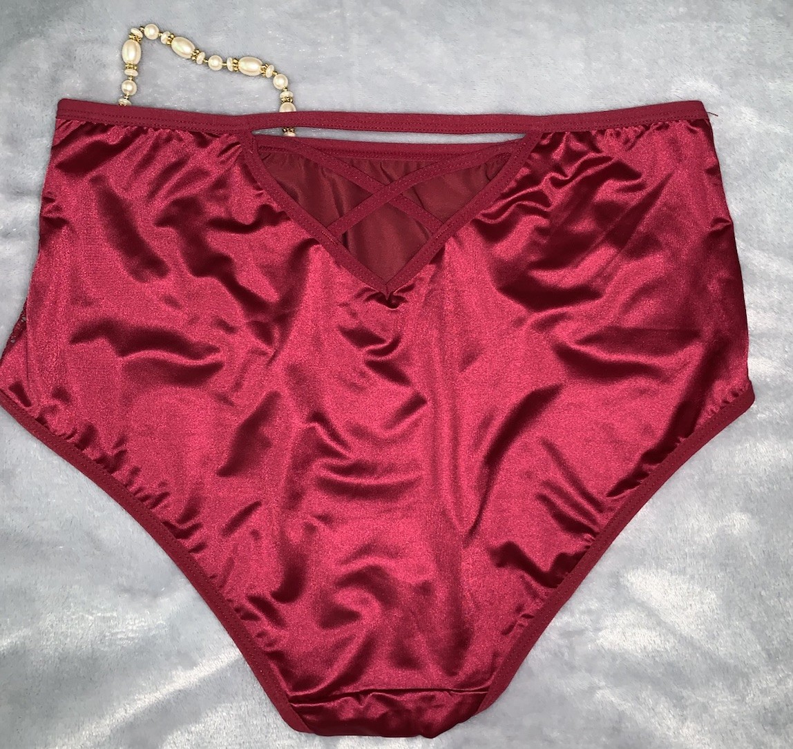 NEW Glossy Secret Stretch Satin XL Hi Cut Bikini Brief Panties SILKY!! 2nd Skin