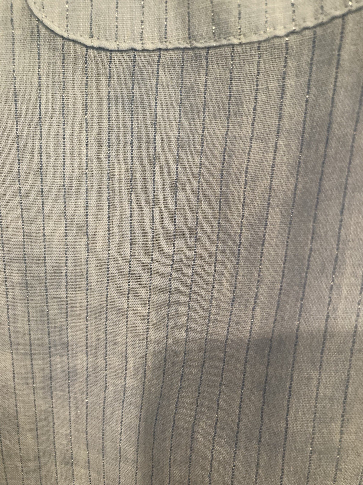 Vintage 70’s Women’s Foxmoor Vertically Striped Blue Button Down Blouse/Top Sml