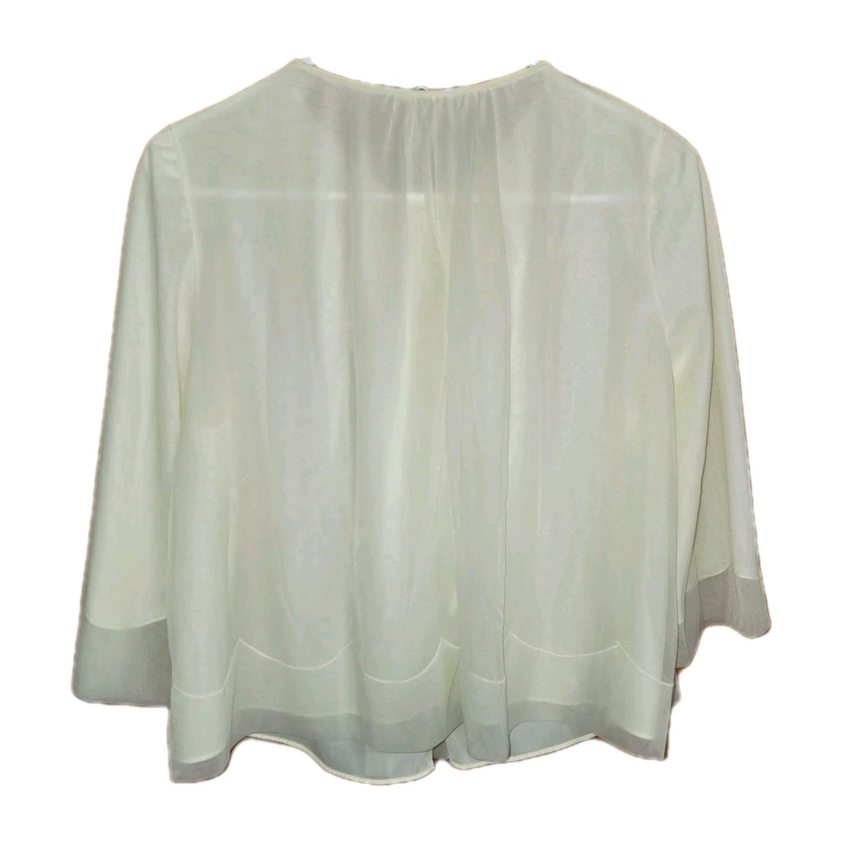 Vanity Fair Butter Cream Yellow Bed Jacket Nitey Teddy Med Womens Layered Gown