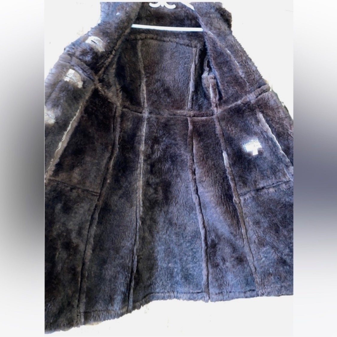 Vintage NorthSide Fashions Brown Sheepskin Shearling Coat Size 14