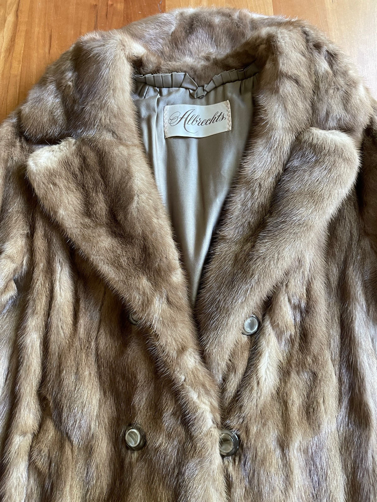 1970 Genuine Mink Jacket 3/4 Length Albrechts High End Furrier Orig Bag Belt M/L