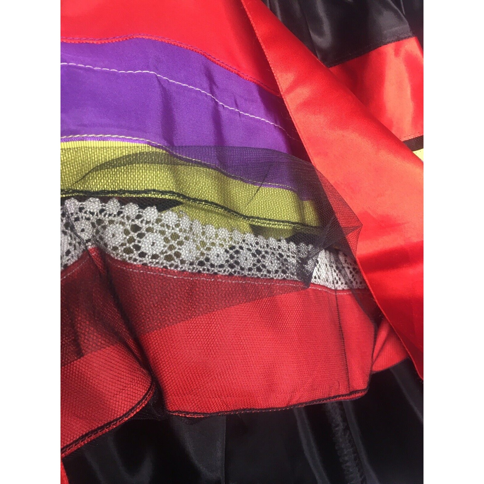 Ribbon Skirt Tiered Satin Lace Grosgrain Size XS Miss Pat Patsi Vintage