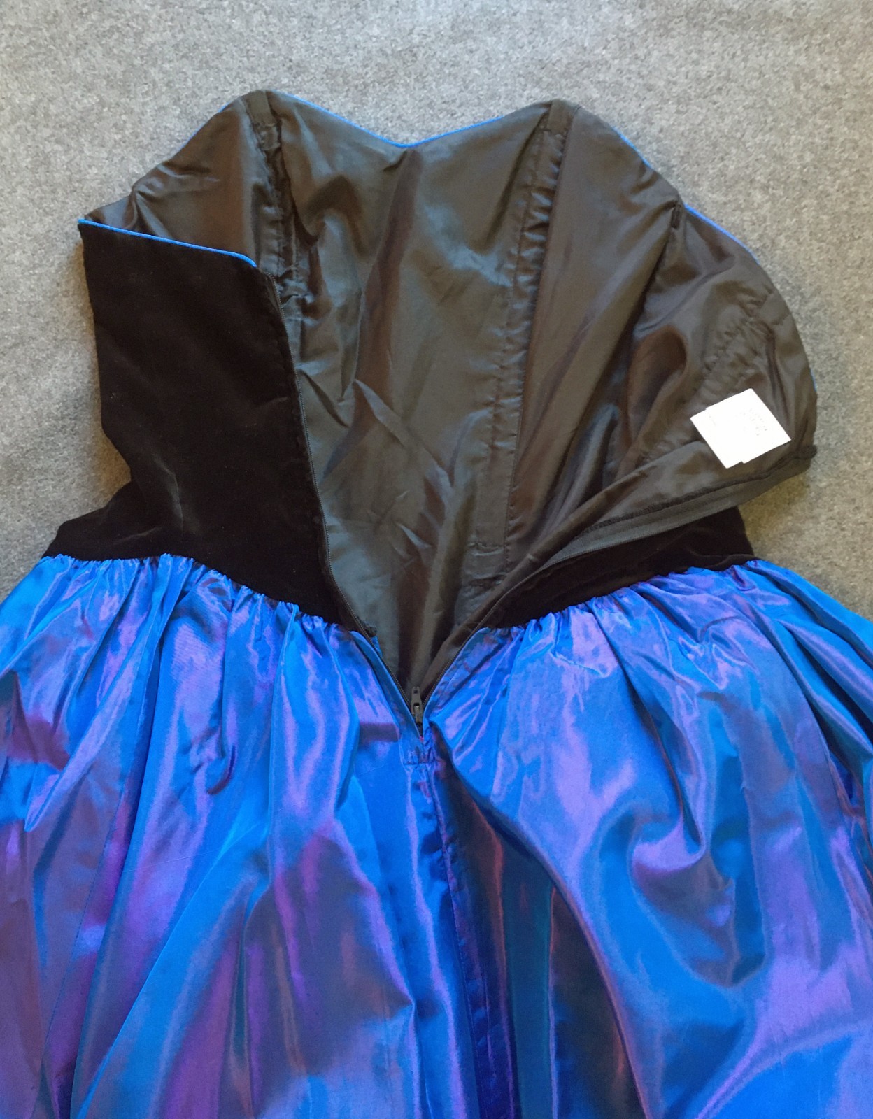 Vintage 1980s Laura Ashley Strapless Dress Prom Party Velvet Taffeta US 8 UK 10