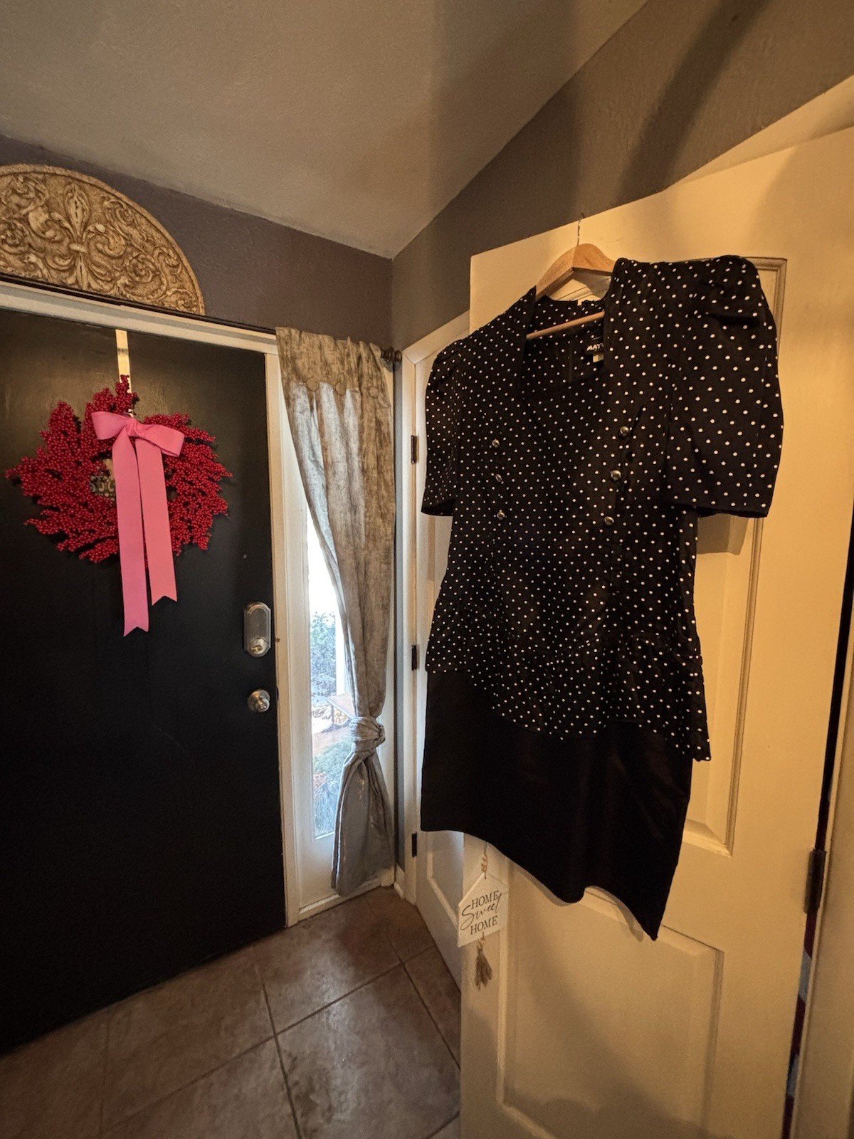 Mayvens Of California Dress Size 13 Black And white Polka Dot Vintage 1980s