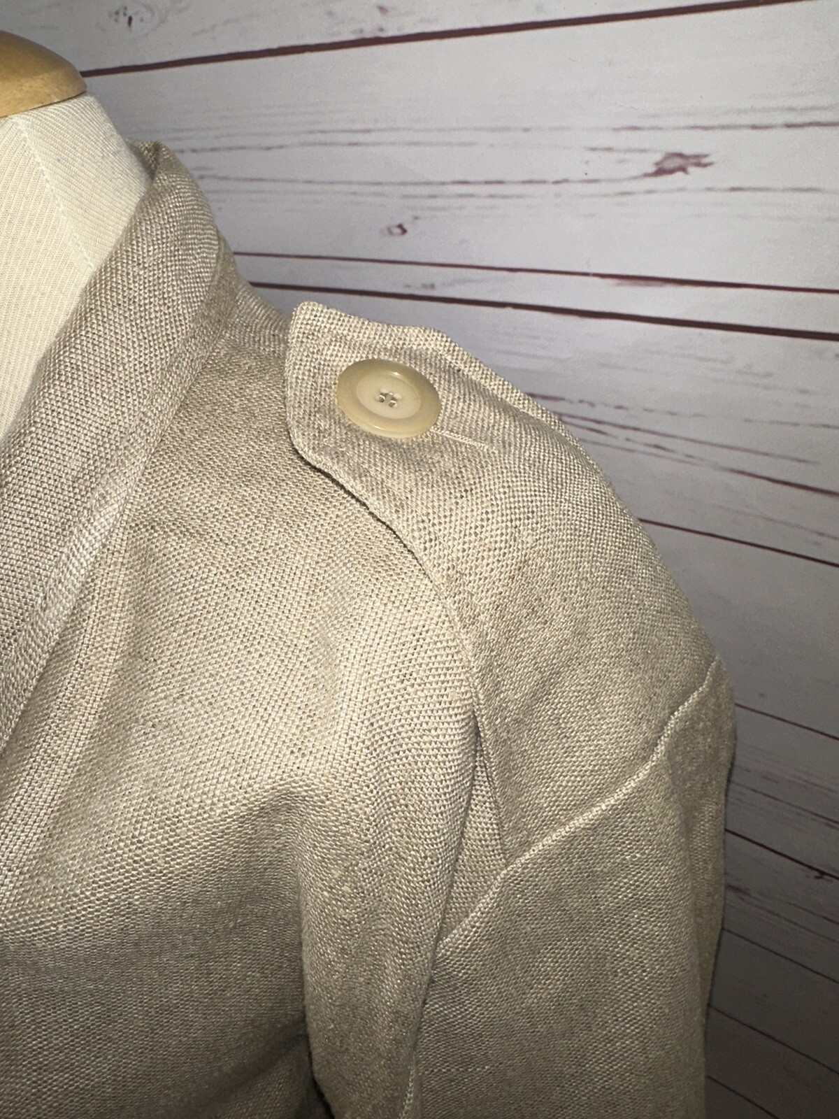Vintage AMEN WARDY Made In France Size 42 Khaki Tan Knit Jacket 70s 80s Retro