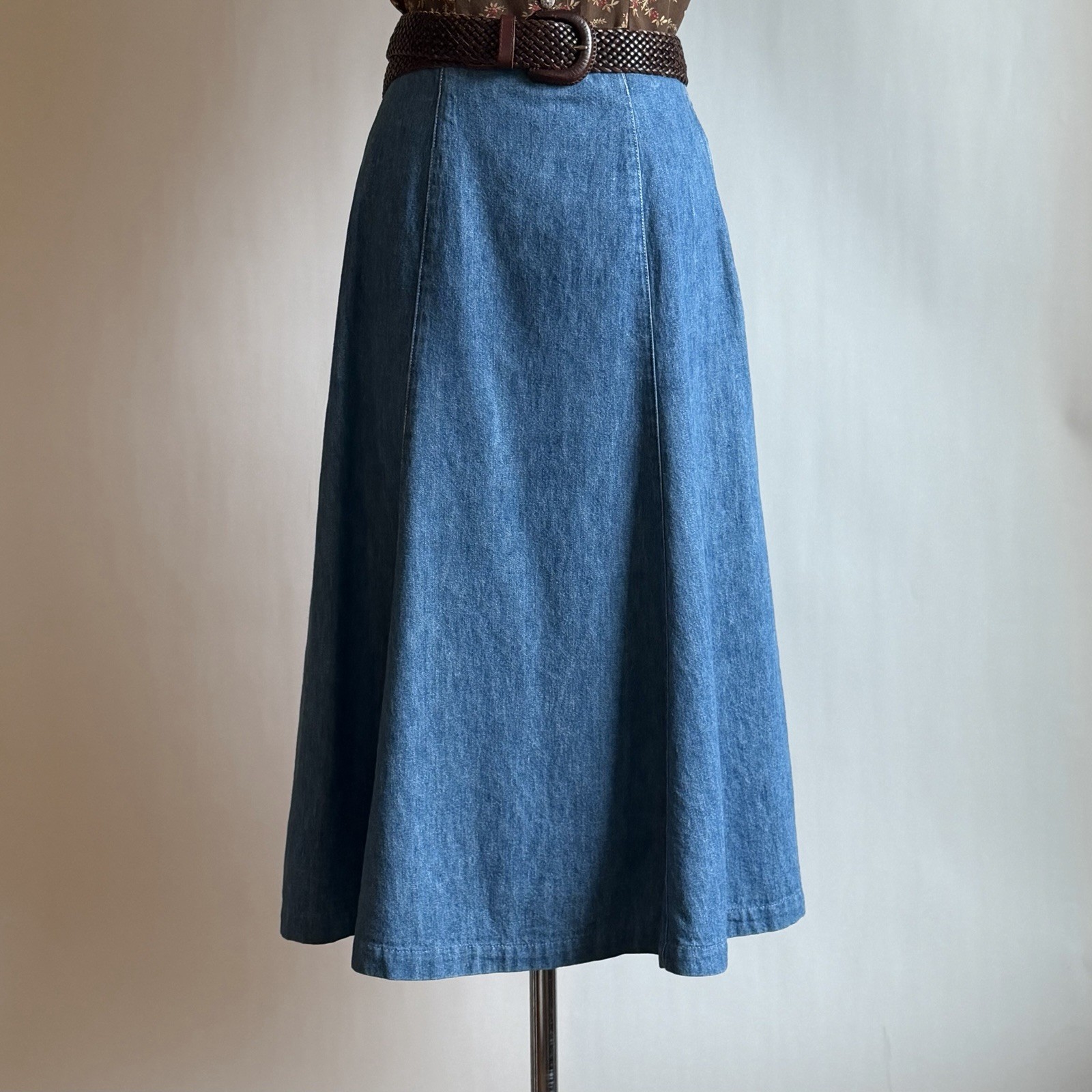 Vintage Ralph Lauren Country Side Zip Denim Skirt S