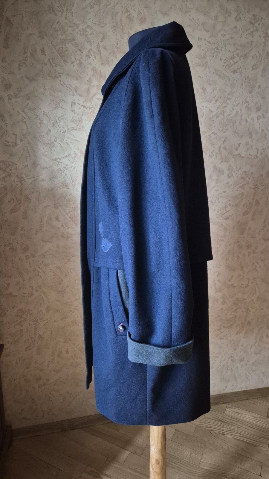 Loden vintage blue-green wool alpaca coat