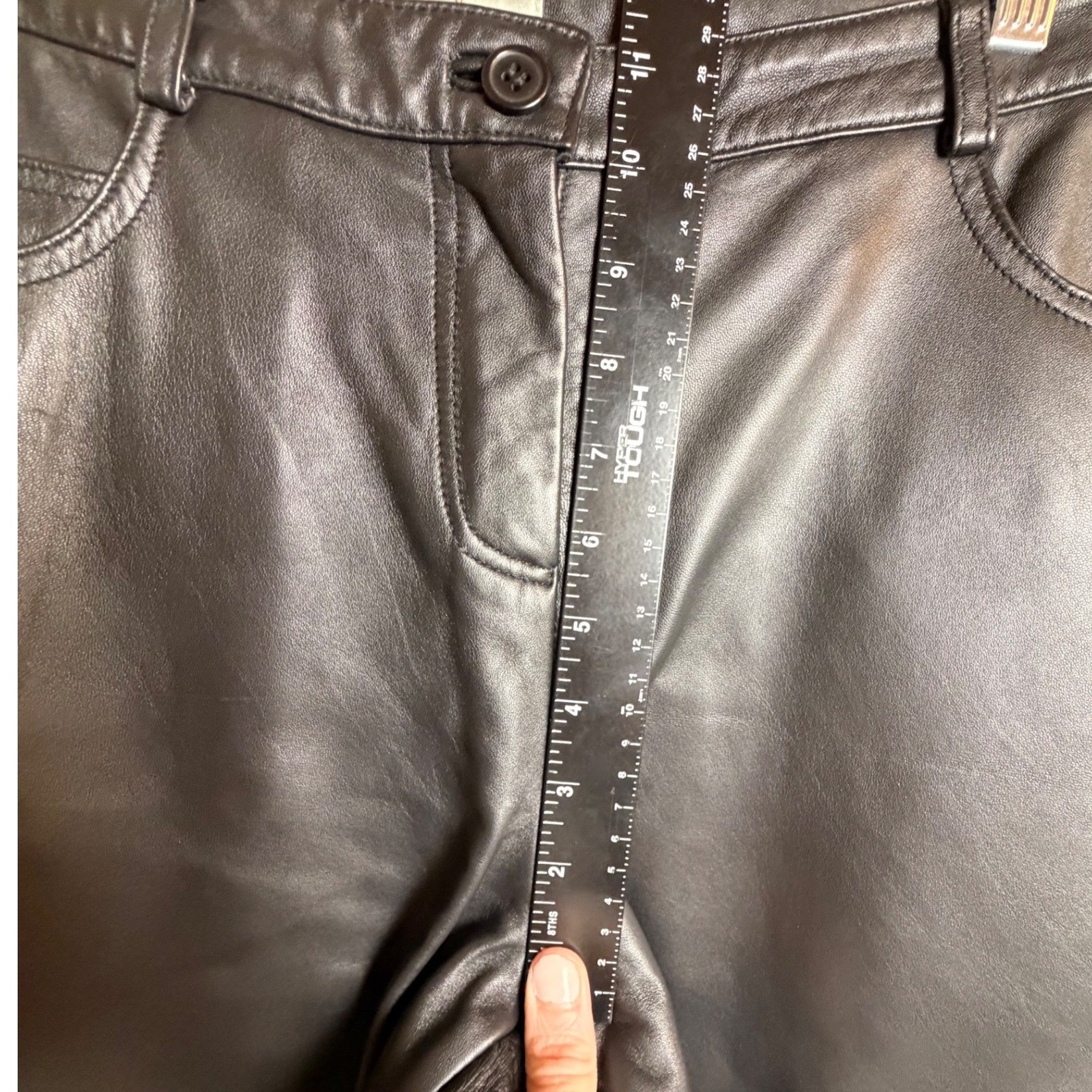 Vintage Neiman Marcus Exclusive Black Leather Bootcut Pants Women’s 12 Y2K