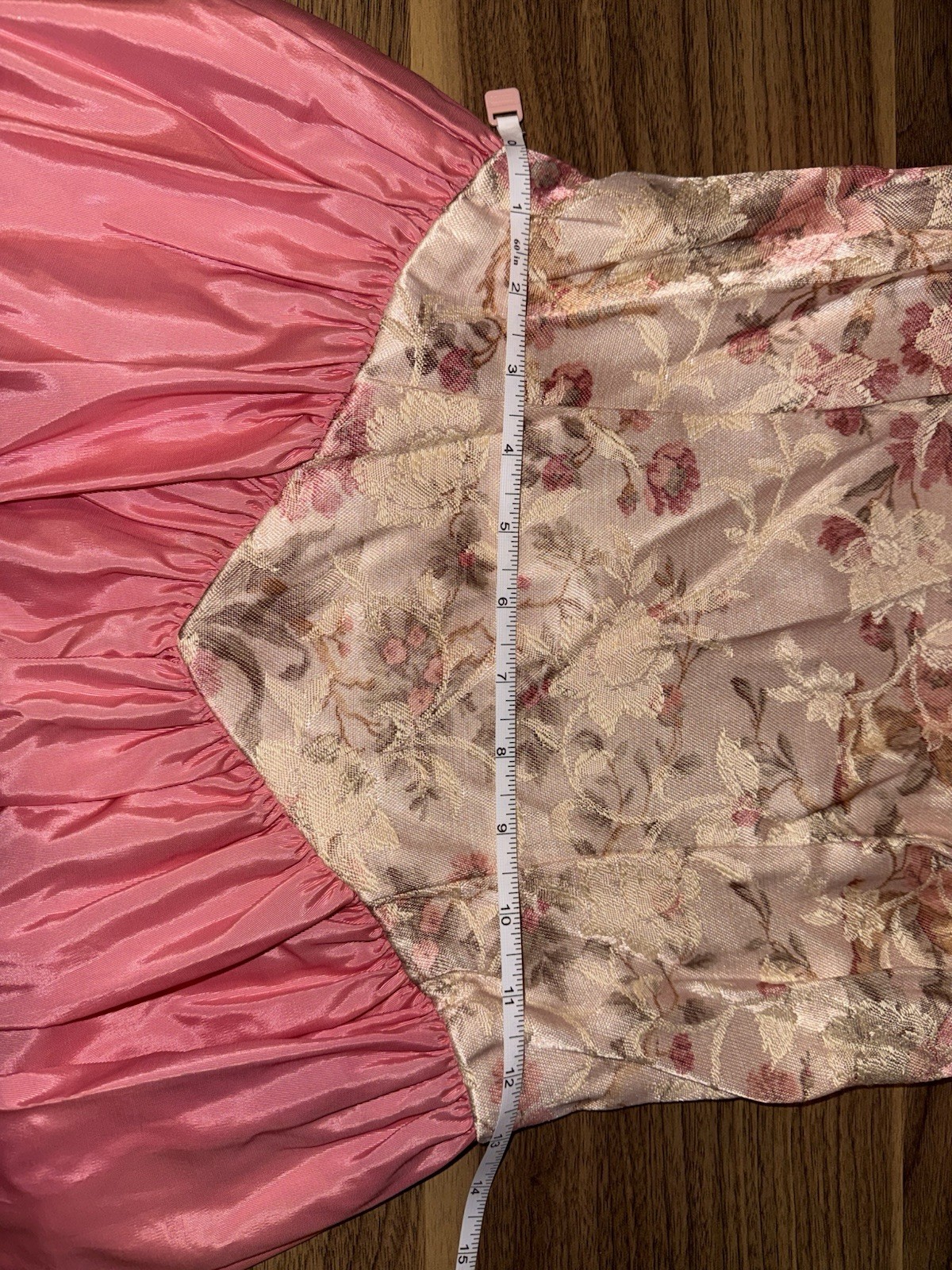 Vintage Glenrob 80s Puff Sleeve Prom Dress Pink Floral Bridgerton 9/10 USA Made