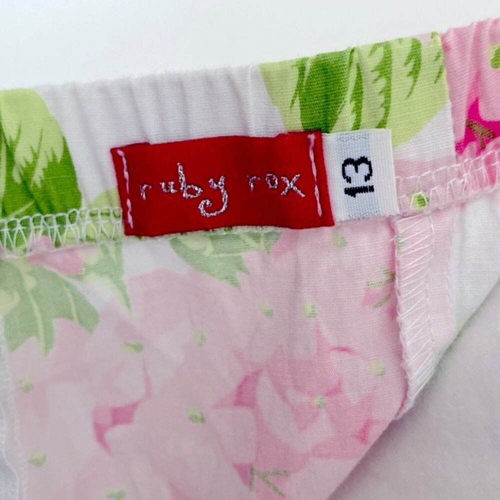 Ruby Rox vintage 90’s pink and green floral strapless dress