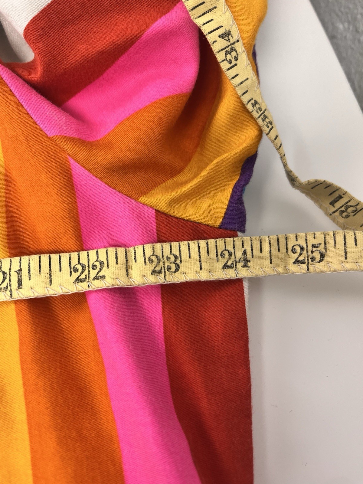 Catherine Ogust Penthouse Gallery 70s Rainbow Cotton Shirt Dress Large Kaftan