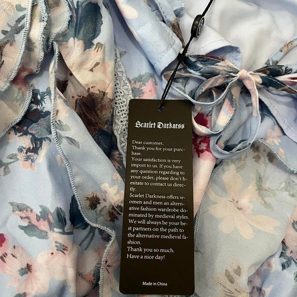 Blue Floral Renaissance Era Dress