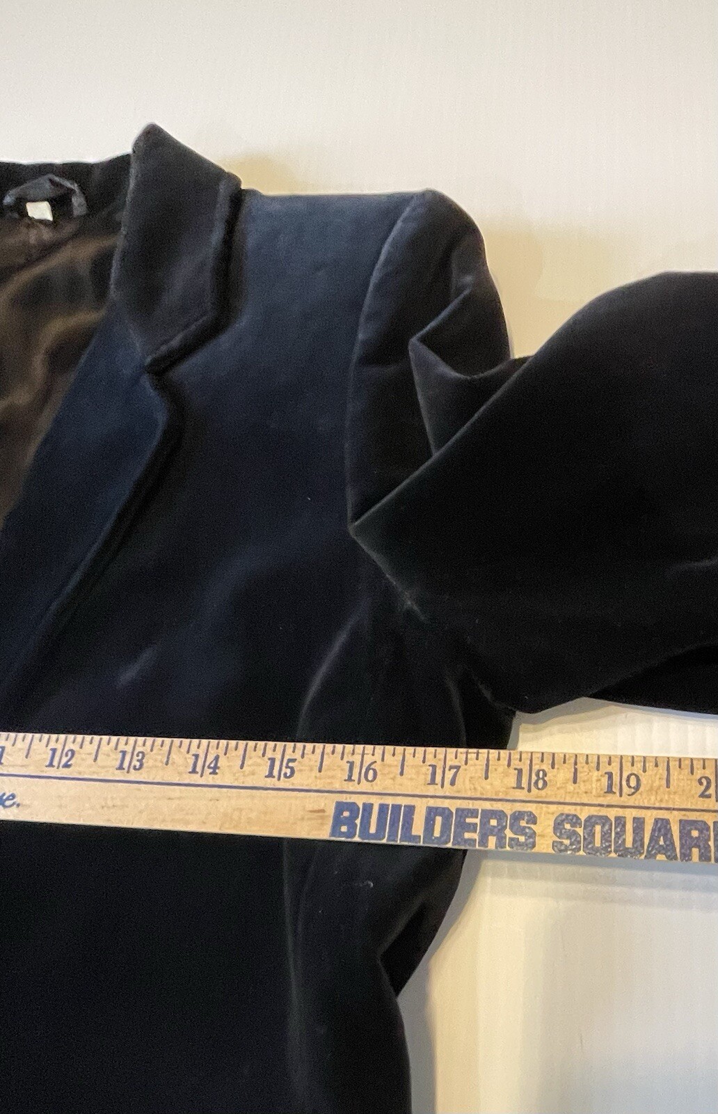 Vintage The Fashion Place Sears Black Velvet Blazer 2 Button Size 8 1980s Preppy